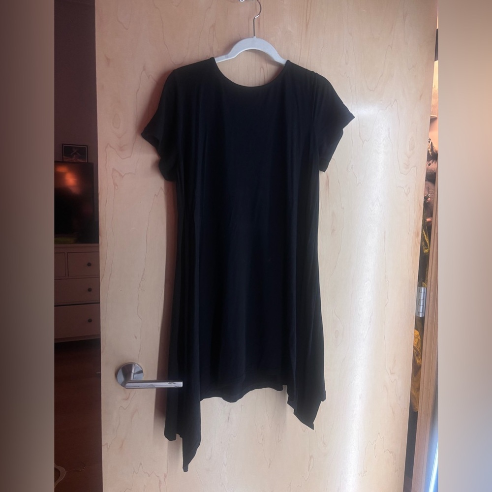 Black Foxblood Asymmetrical Tunic Dress